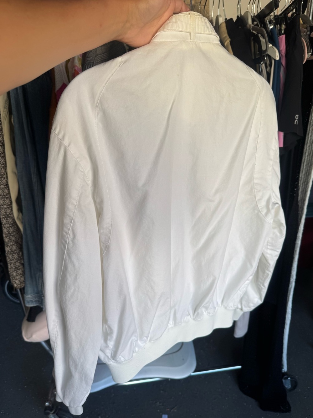 Members Only White Men’s Bomber Jacket with Snap Collar Like New Vintage. - Picture 4 of 6